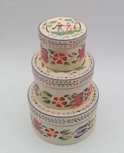 Vintage Tolmer Paris Modele Depose 3 Nesting Stackable Boxes Made in France - Picture 1 of 9