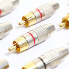 10 pcs RCA Plug Audio Video Locking Cable Male Connector Gold Pla-fo s