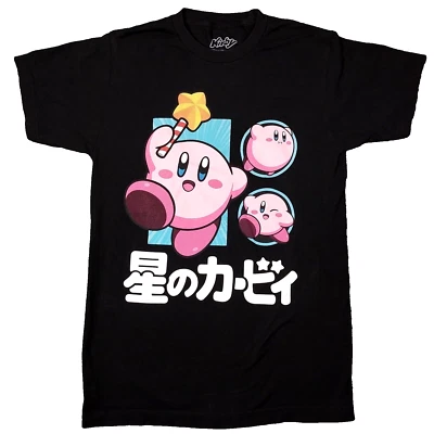 Kirby Boys T Shirt Size XL Black Short Sleeve Video Game Tee Casual Adults - Image 1 of 3