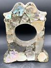 Vtg Design Int’l Mother of Pearl Abalone Shell Resin Picture Frame Bookend 9x7