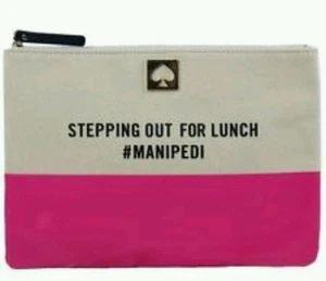 NWT Kate Spade Call To Action Stepping Out For Lunch #Manipedi Georgie Clutch - Picture 1 of 5
