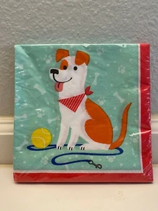 Dog Party Luncheon Napkins Paper 16 Pack Dog Birthday Tableware - Picture 1 of 2