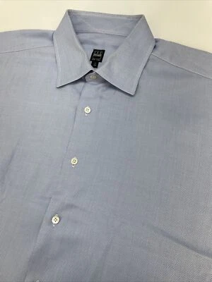 Ike Behar New York Button Up Long Sleeve Shirt Men’s Neck 17  34 Blue Design - Image 1 of 4