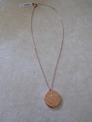 NUEVO CON ETIQUETAS Collar Colgante Michael Kors Heritage Monograma Tono Oro Rosa/Cristal-$115 Foto 1 de 4