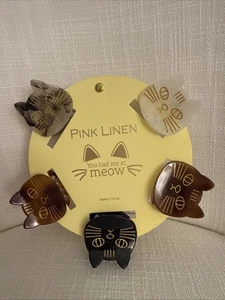Pink Linen Cat Hair Claw Clips Medium You Had Me At Meow Whimsical Tortoise 5pk - Picture 1 of 8