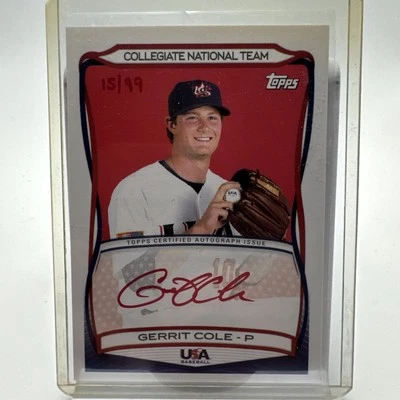 2010 Topps USA Baseball Gerrit Cole Red Ink Autograph Auto /99 Yankees - Image 1 of 4