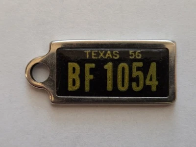 1956 Texas DAV Tag Keychain License Plate BF 1054 - Image 1 of 2