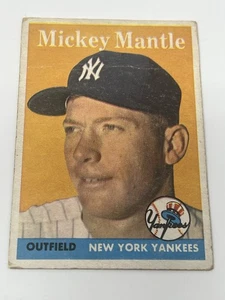 Topps 1958 Mickey Mantle #150 New York Yankees Baseballkarte zentriert! - Bild 1 von 8