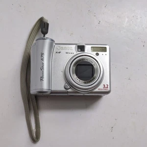 Canon PowerShot A75 3.2MP Digital Camera Silver Works 3x Zoom no card - Picture 1 of 8