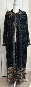 GOODY GOODY CALIFORNIA (DE COLECCIÓN) Bata de Terciopelo Seda S/L Leopardo Floral Ropa de Salón Boho - Imagen 1 de 21