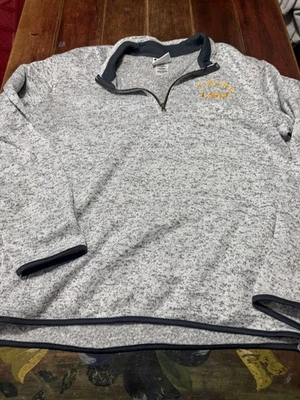 Suéter LSU Para Hombres XL Gris Jaspeado Tejido 1/4 Cremallera Dorado Bordado LOGO Champion Foto 1 de 4