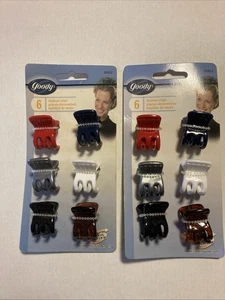 Goody Classic Mini Claw Clip 6 Claws Multi Colored (2 Sets) 2002 New Y3 - Picture 1 of 12