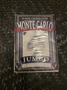 Vintage Monte Carlo Jumbo Black Playing Cards, New Sealed - Picture 1 of 3