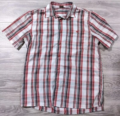 Great Northwest Shirt Adult Medium Gray Red Black Button Up Casual Mens - Image 1 of 4