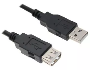 USB 2.0 Extension M to F Cable - 1.8m - Black - Picture 1 of 1