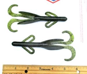 10ct SANDÍA PÚRPURA Escama 6" BRUSH HOGS Señuelos de Pesca de Lubina Cebos de Criatura - Imagen 1 de 4