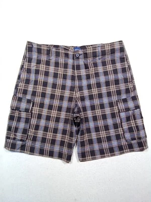 Shorts cargo masculino edição básica 36 me 38 marrom xadrez acampamento caminhadas ao ar livre - Imagem 1 de 4