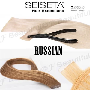 Hair Extension Biadesivo Tape in SEISETA Russian Capelli Veri Russi 6 Fasce Remy - Imagen 1 de 25