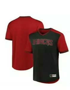 ARIZONA DIAMONDBACKS FABATICS BRANDED ICONIC WALK OFF V-NECK JERSEY T-SHIRT L - Picture 1 of 4