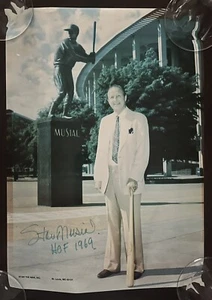 Stan Musial Signed  Auto 11X 15.5 Stadium Statue Photo St Louis Cardinals HOF 69 - Picture 1 of 5