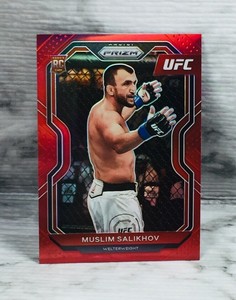 2021 PANINI PRIZM UFC #29 MUSLIM SALIKHOV RED PRIZM RC ROOKIE CARD (#142/275)