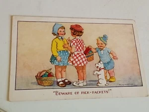 Madge Williams postcard "Beware of Pick Packets!" good condition posted 1950 - Picture 1 of 6