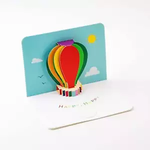 Flying Hot Air Balloon - Pop Up Birthday 3D Greeting Card with Envelope - Picture 1 of 7