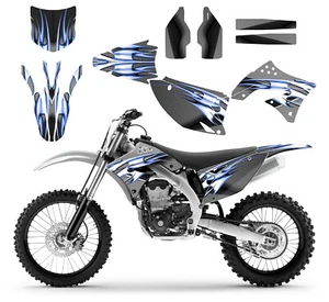 KX450F 2010 2011 KXF450 kit de gráficos 24 mil vinilo de carreras #1500 azul - Imagen 1 de 9