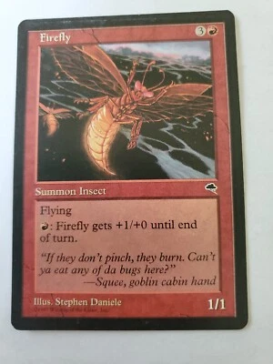 MTG Magic The Gathering Card Firefly Summon Insect Red Tempest 1997 - Image 1 of 2