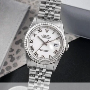 Rolex Datejust 36 White Dial Oyster Stahl Automatik Herrenuhr Ref.16220 S-Serie - Bild 1 von 13