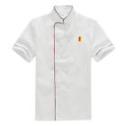 Męska koszulka z krótkim rękawem dwurzędowa szef kuchni kelner mundur roboczy catering top 1