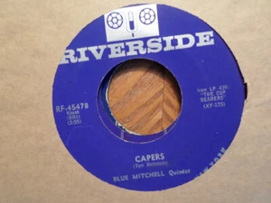 RIVERSIDE 45 RECORD/BLUE MITCHELL/CAPERS/TURQUOISE/ EX/EX+ JAZZ - Picture 1 of 2
