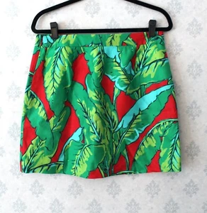 NWT Vineyard Vines Women's Green, Blue & Red Banana Leaf Lighthouse Red Skirt 8 - Picture 1 of 5