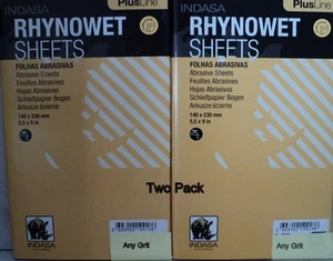 TWO PACK Indasa Rhynowet Plus 5 1/2 x 9 Wet/Dry Sandpaper. Any Grit. Free Ship - Picture 1 of 1