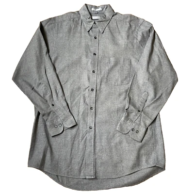 Geoffrey Beene Button Up Shirt Men's 15.5 Medium Gray 100% Cotton Luxury Office - Image 1 of 4