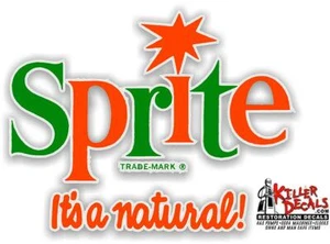 (SPRITE#1) DISTRIBUTORE AUTOMATICO POP 12"X 9,3" SPRITE ITS NATURAL SODA DECAL - Foto 1 di 1