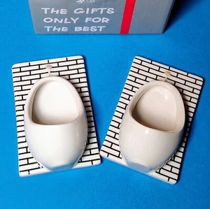 Porcelain Urinal Shot Glasses Gag Gift with Box (Or Trinket/Succulents) - Picture 1 of 5