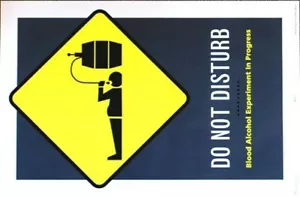 NON DISTURBARE POSTER divertente esperimento di alcol nel sangue - Foto 1 di 1