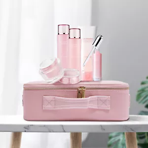 Portable Large Capacity Train Makeup Bag Case Pink with 3 Level LED Light Mirror - Picture 1 of 12
