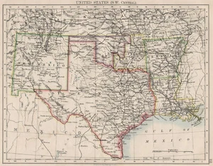 USA SOUTH CENTRAL.Texas.Proposed state of Oklahoma inc Indian Territory 1900 map - Picture 1 of 1