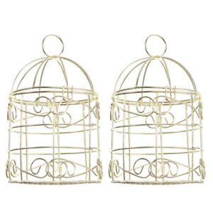  2 PCS Vintage Bird Cage Aviary Outdoor Feeder Hollow-out Small
