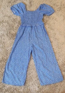 Brand New NEXT Girls Blue Ditsy Print Short Sleeve JumpsuitAge: 9 Years - Picture 1 of 6