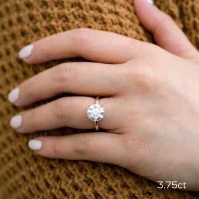 Diamond Engagement Ring 3.75 Ct Round Cut Lab Created IGI 950 Solid Platinum   - Image 1 of 4