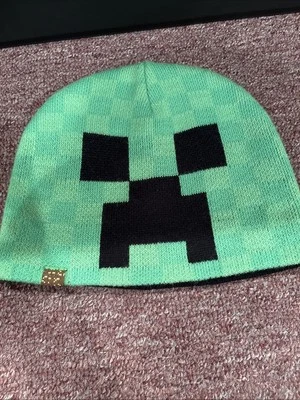 Minecraft JINX Mens Green Creeper Knit Beanie Acrylic Winter Hat Cap Foto 1 de 3