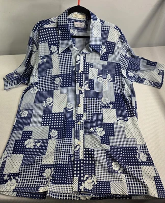 Camisa retro XXL 2XL abotonada The King Size Co de colección para hombre años 70 Foto 1 de 4