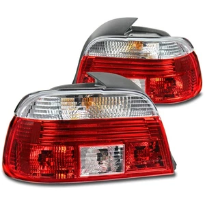 For 1997-2000 BMW 5 Series E39 528i 540i M5 Red/Clear Tail Brake Light Rear Lamp - Picture 1 of 9