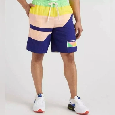 Nike | Flight Series Shorts Yellow Blue Pink Colorblock Bright Swim Trunks XL Foto 1 de 4