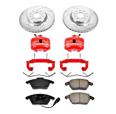 Power Stop KC2259A Power Stop 1-Click Brake Kit w/ Calipers for Front Audi A3 - Изображение 1 из 4
