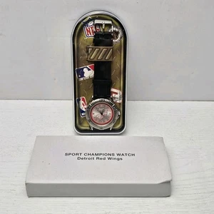 1998 Detroit Red Wings NHL Watch Licensed Logo Leather Japan Vintage 1990s NEW! - Picture 1 of 6