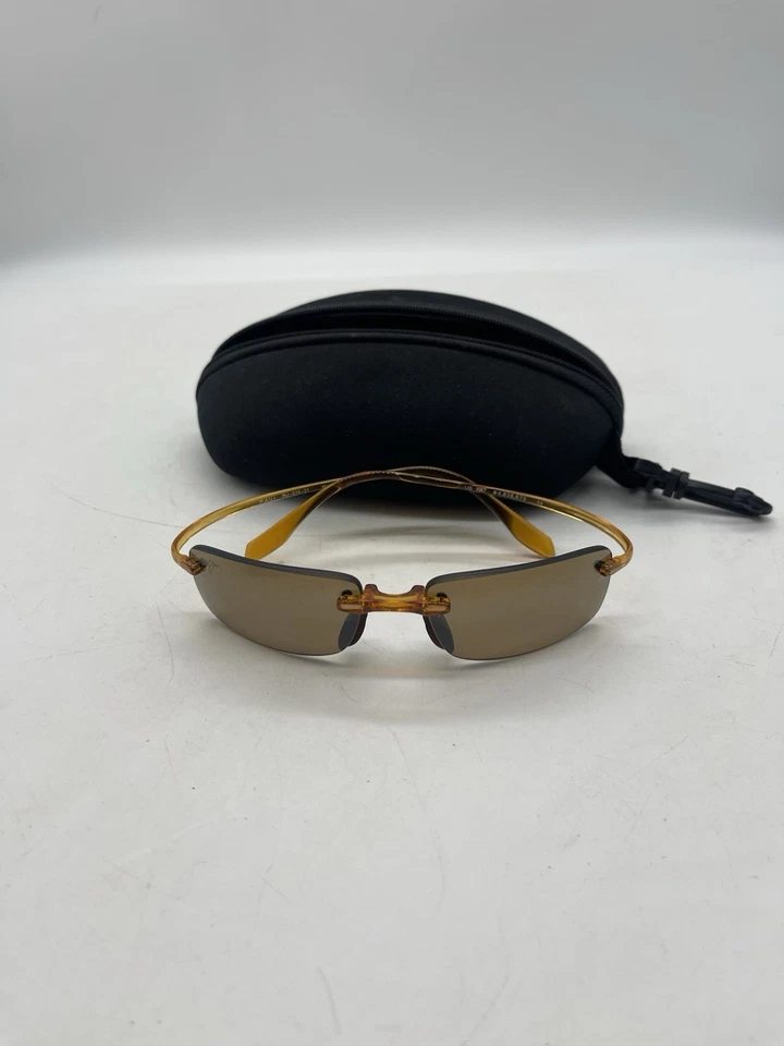 Maui Jim Pele MJ 575 21 无框琥珀色太阳镜 + HCL 偏光镜片太阳镜 — 第 1/4 张图片